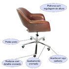 Poltrona Escritório Eduarda Cor Whisky Regulagem De Altura -