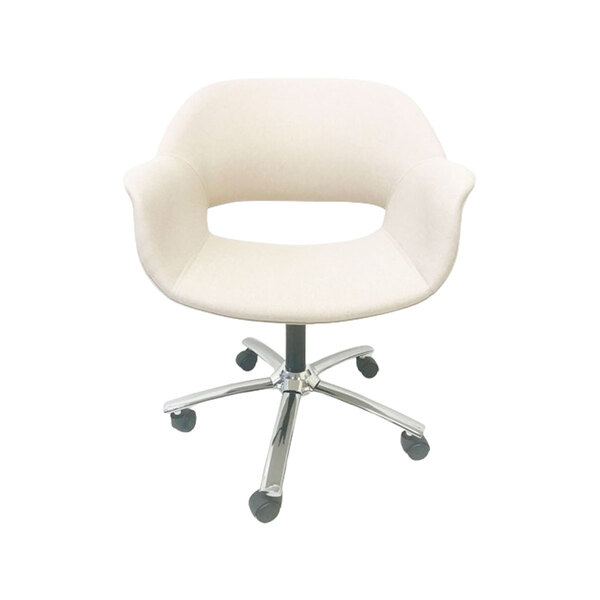 Poltrona Escritório Eduarda Linho Cru Regulagem De Altura - P