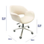 Poltrona Escritório Eduarda Linho Cru Regulagem De Altura - P