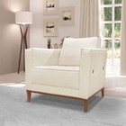 Poltrona Escritório Recepção Sala Dinamarca Spz Linho - Doce