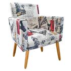 Poltrona Estampada Nina Paris Vermelho Rodapé