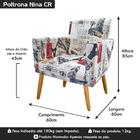 Poltrona Estampada Nina Paris Vermelho Rodapé