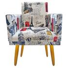 Poltrona Estampada Nina Paris Vermelho Rodapé