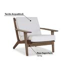 Poltrona Estofada 1 Lugar 93cm Em Madeira Eucalipto Marrom