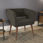 Poltrona Estofada Antara  Chumbo Escuro