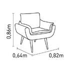 Poltrona Estofada Barcelona Estofamix Marrom Tec 150/130