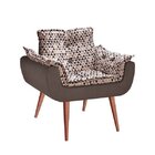 Poltrona Estofada Barcelona Estofamix Marrom Tec 150/130