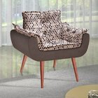 Poltrona Estofada Barcelona Estofamix Marrom Tec 150/130