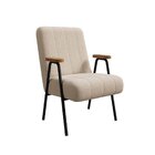 Poltrona Estofada Com Braço Em Madeira Sonsonate Espresso Móv