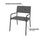 Poltrona Estofada Com Linho - Preto/cinza