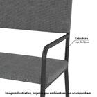 Poltrona Estofada Com Linho - Preto/cinza