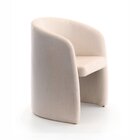 Poltrona Estofada Compacta Com Encosto Curvado Formando Os Br