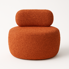 Poltrona Estofada Confortável Terracota Design Minimalista