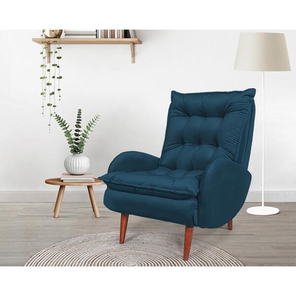 Poltrona Estofada Diandra Cia Do Estofado - Azul Marinho