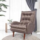 Poltrona Estofada Diandra Cia Do Estofado - Cinza