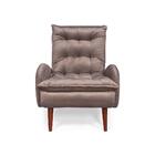 Poltrona Estofada Diandra Cia Do Estofado - Cinza