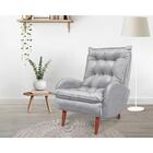 Poltrona Estofada Diandra Cia Do Estofado - Cinza Claro