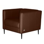 Poltrona Estofada Ellus Couro Legítimo Conhaque