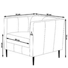 Poltrona Estofada Ellus Couro Legítimo Conhaque