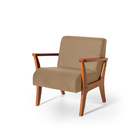 Poltrona Estofada Em Madeira Maciça Cléo Bege – Straub Web