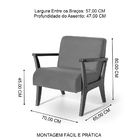 Poltrona Estofada Em Madeira Maciça Cléo Cinza Claro – Straub