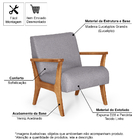 Poltrona Estofada Em Madeira Maciça Cléo Cinza Escuro – Strau