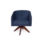 Poltrona Estofada Lívia Cia Do Estofado - Azul Marinho