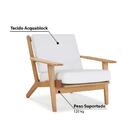 Poltrona Estofada Lotus 1 Lugar 93cm Em Madeira Eucalipto -