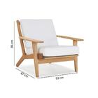 Poltrona Estofada Lotus 1 Lugar 93cm Em Madeira Eucalipto -