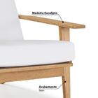 Poltrona Estofada Lotus 1 Lugar 93cm Em Madeira Eucalipto -