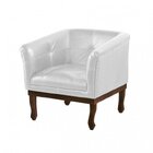 Poltrona Estofada Madeira Maciça Noah Couro Legítimo Scala De