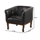 Poltrona Estofada Madeira Maciça Noah Couro Legítimo Scala De