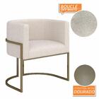 Poltrona Estofada Oregon Dourado/bouclé Off White - M. Arapon