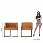 Poltrona Estofada Oregon Dourado/suede Terracota - M. Arapong