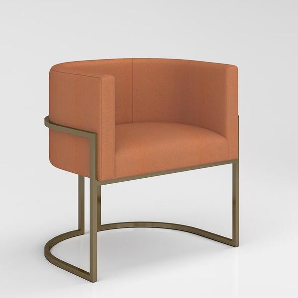 Poltrona Estofada Oregon Dourado/suede Terracota - M. Arapong