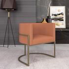 Poltrona Estofada Oregon Dourado/suede Terracota - M. Arapong