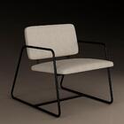 Poltrona Estofada Sintra Preto Fosco/suede Bege - Móveis Arap