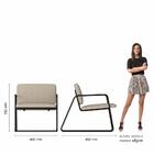 Poltrona Estofada Sintra Preto Fosco/suede Bege - Móveis Arap