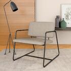 Poltrona Estofada Sintra Preto Fosco/suede Bege - Móveis Arap