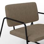 Poltrona Estofada Sintra Preto Fosco/suede Capuccino - Móveis