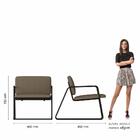 Poltrona Estofada Sintra Preto Fosco/suede Capuccino - Móveis