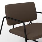 Poltrona Estofada Sintra Preto Fosco/suede Marrom - Móveis Ar