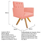 Poltrona Fernanda Base Giratória De Madeira Suede Coral - Ama