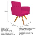 Poltrona Fernanda Base Giratória De Madeira Suede Pink - Amar