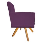 Poltrona Fernanda Base Giratória De Madeira Suede Roxo - Amar