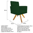 Poltrona Fernanda Base Giratória De Madeira Suede Verde - Ama