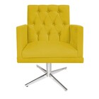 Poltrona Fernanda Base Giratória De Metal Suede Amarelo - Ama
