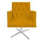 Poltrona Fernanda Base Giratória De Metal Suede Mostarda - Am