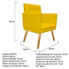 Poltrona Fernanda Pés Palito Mel Corano Amarelo - Amarena Móv