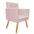 Poltrona Fernanda Pés Palito Mel Corano Rosa Bebê - Amarena M